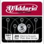 D'Addario PL011-5 Plain Steel Guitar Single String, 011 5-pack