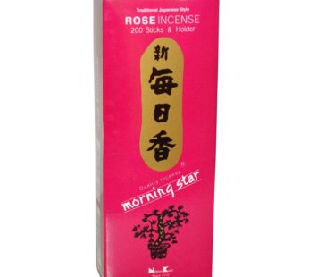 Morning Star Incense Rose, 200 Sticks with Ceramic Incense Holder, Key Note: Rose, Japanes