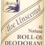 Alvera, All Natural Roll-On Deodorant, 89ml Bottle - Aloe Unscented