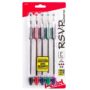 Pentel R.S.V.P. Ballpoint Pen, Fine Line, (0.7mm), Assorted Ink, Clear Barrel, 5 Pack (BK9