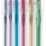 Susan Bates Silvalume Crochet Hook Set in Pouch Sizes F, G, H, I, J, K