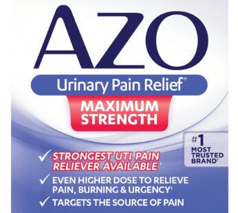 AZO Urinary Pain Relief Maximum Strength, FSA/HSA Eligible, Fast relief of UTI Pain, Burni