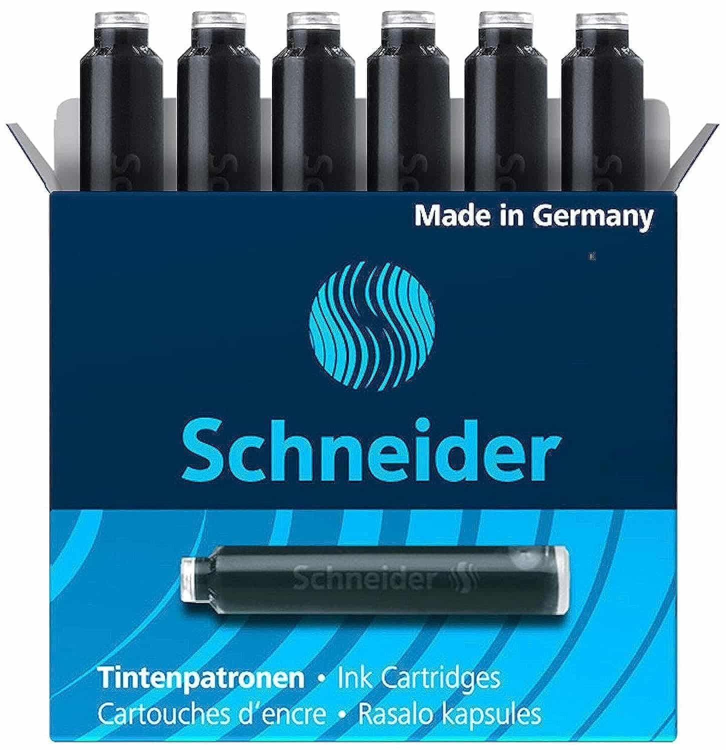 Schneider Ink Cartridge, Standard Format, Ball Closure, Refill for Fountain and Cartridge