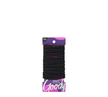 Goody Women’s Ouchless Elastics, Black, 50 Count, 2MM for Finer Hair