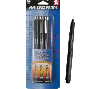 SAKURA Microperm Ultra Fine Point Pens – Permanent Marker Pen – Assorted Point Sizes – Bla