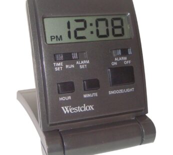 Westclox Travelmate Folding Alarm Clock, Black