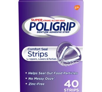Super PoliGrip Comfort Seal Strips Denture Adhesive – 40 Strips by Super Poligrip Pack of