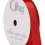 Berwick 062050 5/8" Wide Single Face Satin Ribbon, Red, 6 Yds