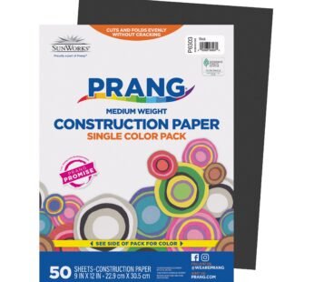 Prang (Formerly SunWorks) Construction Paper, Black, 9″ x 12″, 50 Sheets