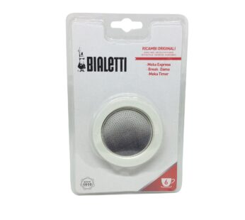 Bialetti Moka Express 6 Cup Replacement Filter and 3 Gaskets , White