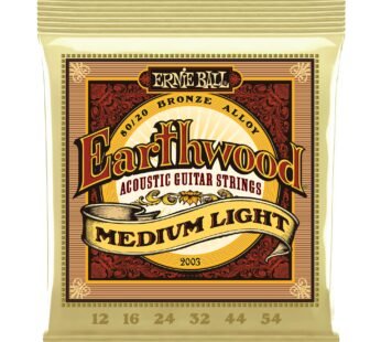 Ernie Ball Earthwood Medium Light 80/20 Bronze Acoustic Guitar Strings, 12-54 Gauge (P0200