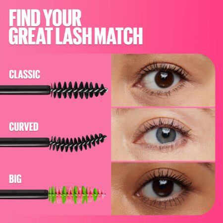 Maybelline Great Lash Lots Of Lashes Washable Mascara, Volumizing, Thickening and Curling Mascara, Brownish Black, 1 Count - Image 6