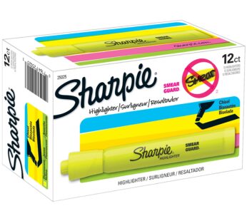Sharpie Tank Highlighters, Chisel Tip, Fluorescent Yellow, 12 Count