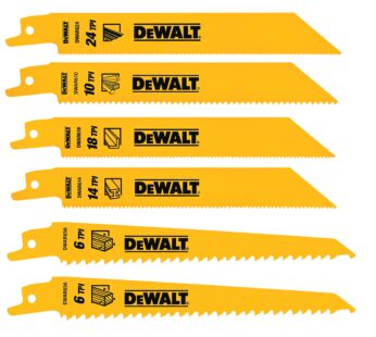 DEWALT DW4856 6pc Metal/Woodcutting Reciprocating Saw Blade Set, Metallic