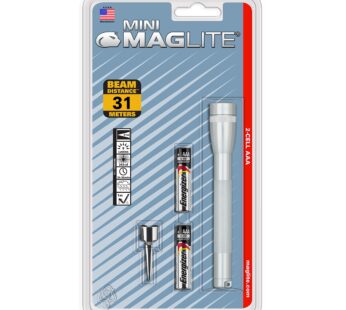 Maglite Mini Incandescent 2-Cell AAA Flashlight, Silver