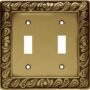 Franklin Brass Paisley Wall Plate, Tumbled Antique Brass Double Switch Cover Switch Cover,