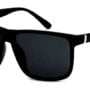 Locs Gangster Oversized Rectangular Horn Rim Sunglasses All Black, mens