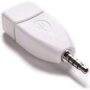 Blacell USB Female to 3.5mm Jack Male Audio Converter Adapter (White)
