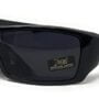 Locs Men's Rectangular Hardcore Black Wrap 63mm Sunglasses (Cursive Logo)