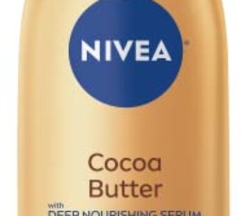 NIVEA Cocoa Butter Body Lotion with Deep Nourishing Serum, 16.9 Fl Oz Pump Bottle
