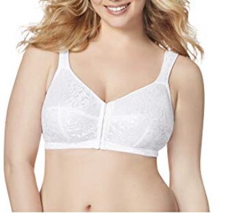 JUST MY SIZE womens Easy on Front Close Wirefree Mj1107 Bras, White, 50DD US