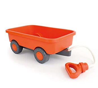 Green Toys Wagon, Orange – Pretend Play, Motor Skills, Kids Outdoor Toy Vehicle. No BPA, p