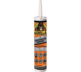 Gorilla Heavy Duty Construction Adhesive, 9 Ounce Cartridge, White, (Pack of 1)