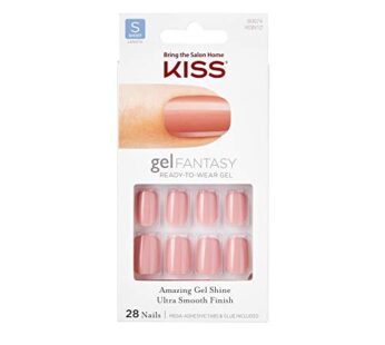 Kiss Nails GEL FANTASY Short Design Nails w/Adhesive Tabs & Glue (KGN12-RIBBONS) (1 PACK)