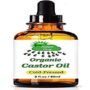 Nature Drop Organic Castor Oil,2 oz - 100% USDA Certified Pure Cold Pressed Hexane free -