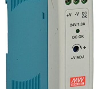 MEAN WELL MDR-20-24 AC to DC DIN-Rail Power Supply, 24V, 1 Amp, 24W, 1.5″ – 1943385