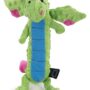 goDog Bubble Plush Skinny Dragons Squeaky Plush Dog Toy, Chew Guard Technology - Green, La
