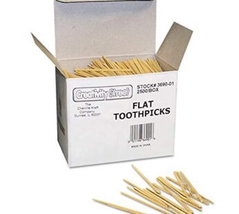 Flat Wood Toothpicks, 2500/Pack [Set of 3]