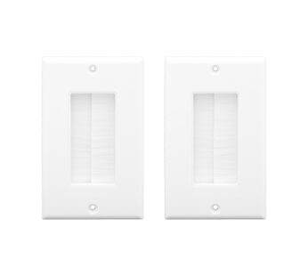 VCE Brush Wall Plate Cable Pass Through, UL Listed Single Gang Decorator Wall Cover for Lo