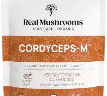 Real Mushrooms Cordyceps Powder – Performance Mushroom Extract with Organic Militaris for