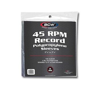 BCW 100 Vinyl 45 RPM 7″ Record Poly Outer Record Sleeves | Album Covers | Crystal Clear |