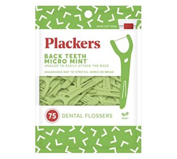 Plackers Back Teeth Micro Dental Flossers, Delicious Mint Flavor, Provides Easy Access for