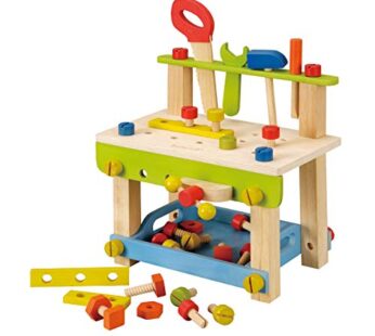 EverEarth Toddler Workbench with Tools. Wooden Building Set Hammer Toy