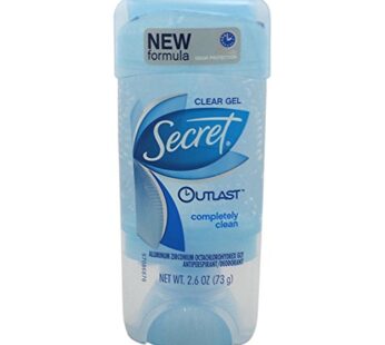 Secret Outlast Completely Clean Scent Women’s Clear Gel Antiperspirant & Deodorant 2.6 Oz