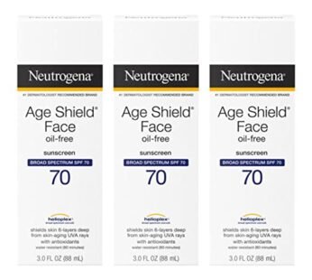 Neutrogena Age Shield Face Oil-Free Sunscreen Lotion with Broad Spectrum SPF 70, Non-Comed
