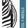 Zebra Pen F-Series Stainless Steel Ballpoint Pen Refill, Fine Point, 0.7mm, Black Ink, 1-P