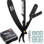 Utopia Care Professional Barber Straight Edge Razor Safety with 100-Pack Derby Blades - 10