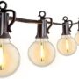 Outdoor String Lights 25 Feet G40 Globe LED Patio Lights with 13 Edison Plastic Bulbs(1 Sp
