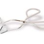 Better Houseware 10" Angled Tongs, Silver with White Handle