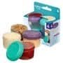 Sistema 4-Piece Salad Dressing and Condiment Containers with Lids for Lunch