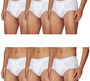 Hanes Men’s 6-Pack FreshIQ Tagless Cotton Brief, White, Small