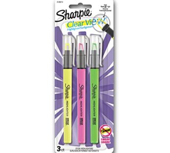 SHARPIE Clear View Highlighter Stick, Assorted, 3/Pack (1950748)