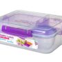 Sistema Bento Box Adult Lunch Box with 2 Compartments, Sandwhich,Salad Dressing Container,