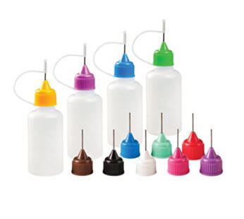 Free Hand Precision Tip Applicator Bottle 1 Oz. 4 Needle Tip Squeeze Bottles and 12 Tips f