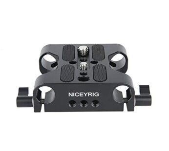 NICEYRIG Multipurpose Camera Base Plate with 15mm Rod Rail Clamp for DSLR Rig Support Syst