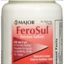 Major FeroSul Ferrous Sulfate 325mg, 100 Iron Supplement Tablets each (Value Pack of 3)